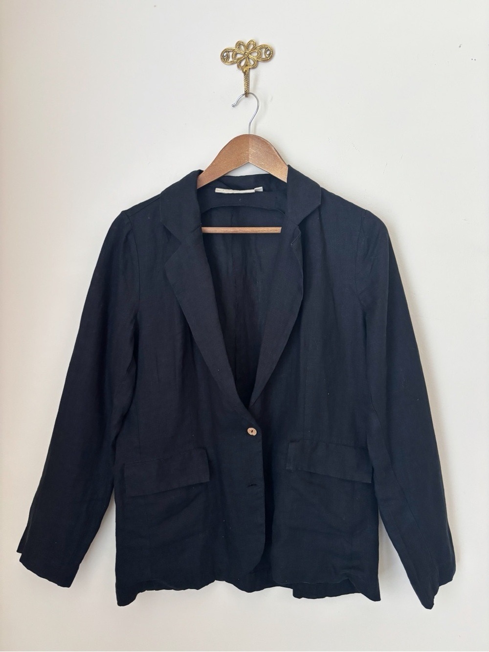 Reistor Black Hemp She's Everything Blazer Medium Summer Minimalist FLAW